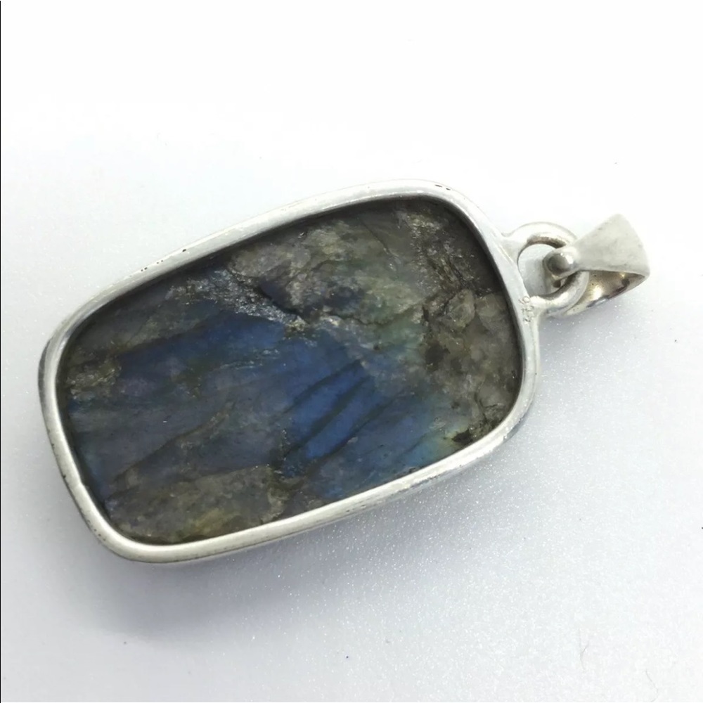 Natural Glowing Rectangular Labradorite Sterling … - image 5